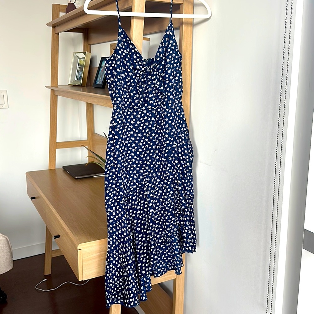 Blue and white floral dress